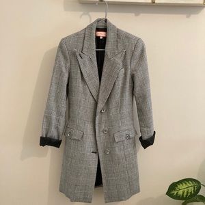 Plaid houndstooth blazer dress